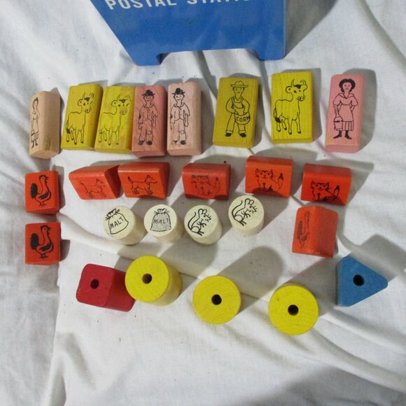 Vintage PLAYSKOOL U.S. MAIL POSTAL STATION Set Blocks Mailbox Toy Toddler Presch - Picture 5 of 6
